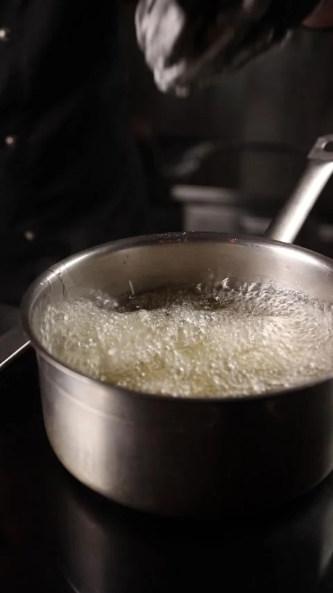 Chef cooking meat in a restaurant Stock Footage 265669472