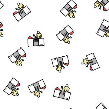 Chef cooking meat vector seamless pattern 스톡 일러스트