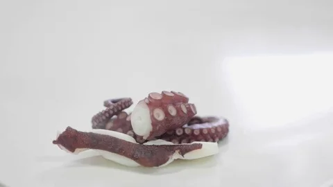 Chef cooking octopus Stock Footage