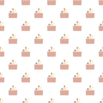 Chef cooking pattern with kitchen elements 스톡 일러스트