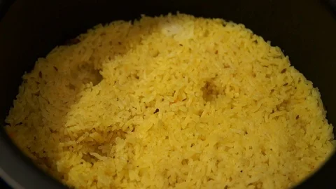 Chef cooking pilaf. Cooking process. National food. Rice and meat. Pilau Stock Footage 100124776