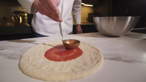 Chef Cooking Pizza. Baker Making Pizza. Prepares Delisious Food For Delivery. 스톡 동영상 169877294