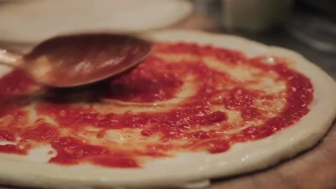 Chef is cooking pizza in the restaurant. Stock Footage 134266397