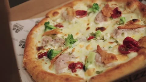 Chef is cooking pizza in the restaurant Stock Footage 134266443