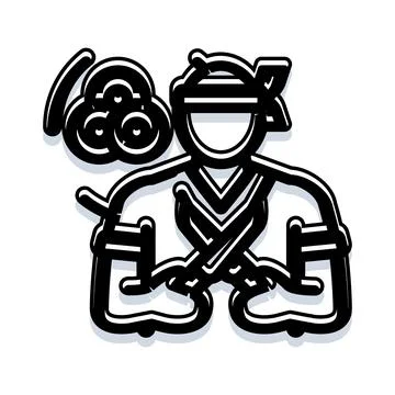Chef cooking preparing meal icon illustration Stock Illustration