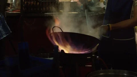 Chef cooking in the restaurant in China Stock Footage 73242552