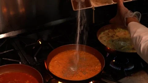 Chef Cooking with Spices Stock Footage 318303602