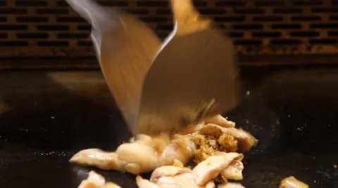 Chef Cooking Teppanyaki Video stock 66194132