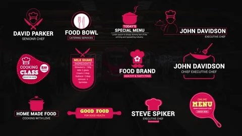 Chef &amp; Cooking Titles 스톡 After Effects