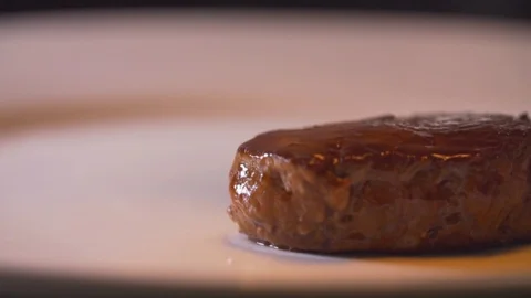 Chef cooks beef steak on fire, wholesome food Stock Footage 116688433