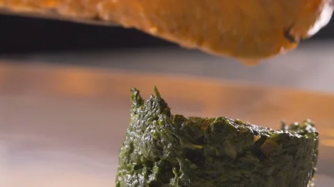 Chef cooks red fish on the grill, wholesome food, salmon Stock Footage 116688668