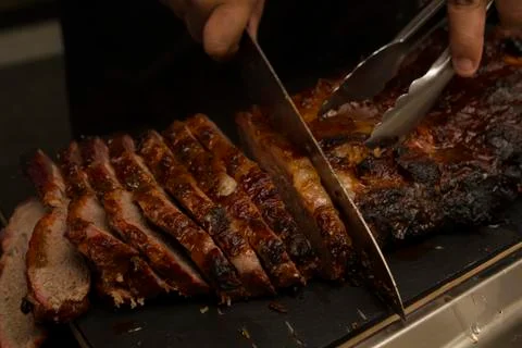 Chef cut bbq steak Stock Photos