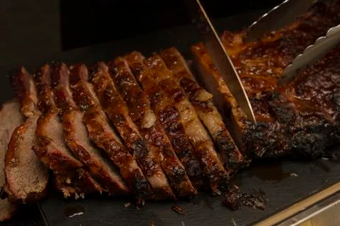 Chef cut bbq steak Stock Photos