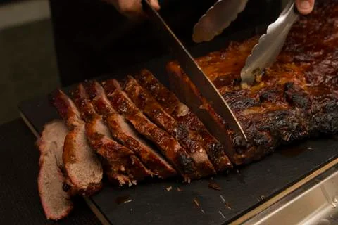 Chef cut bbq steak Stock Photos