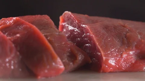 Chef cuts marble meat, the most delicious meat Stock Footage 116686737