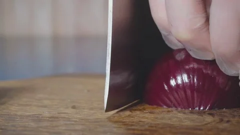 Chef cuts the onions Stock Footage 73816282