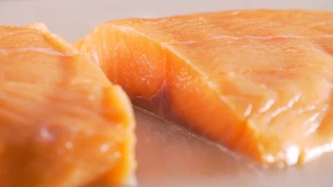 Chef cuts red fish, the most delicious meat Stock Footage 116686852