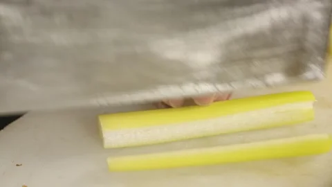 Chef cuts scallions Stock Footage 202166661