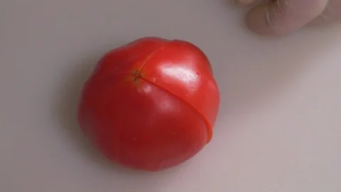 The chef cuts vegetables Stock Footage 83345474