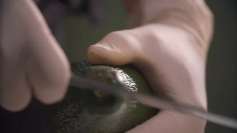 Chef cuts vegetables, peppers, tomato, avocado, healthy food Stock Footage 116683446