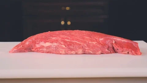 Chef Cutting Beef Fillet Stock Footage 73277475
