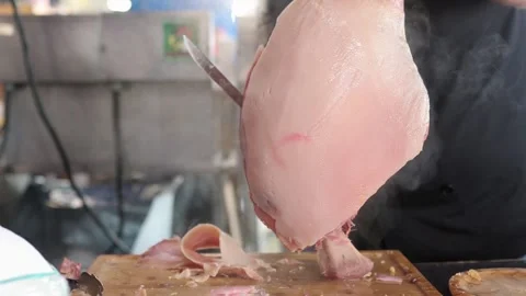 Chef cutting cooked ham Stock-Footage 279252327
