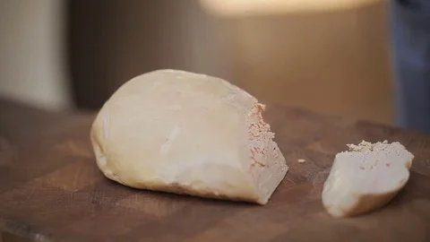 Chef cutting Foie Gras for making slices Stock Footage 83322370