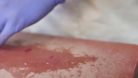 Chef cutting meat Stock Footage