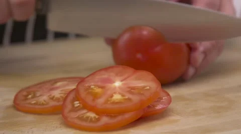Chef Cutting Tomatoes Stock Footage 56867701