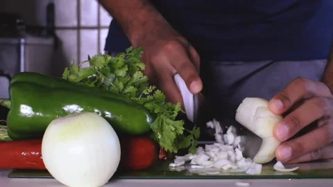 Chef cutting vegetable Stock-Footage 273210914