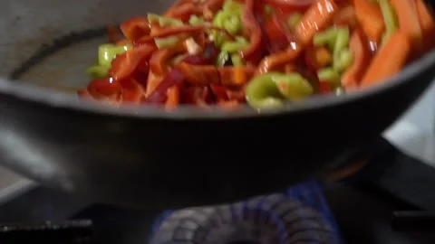 The chef is cutting the vegetables to cook. Stock Footage 150092639