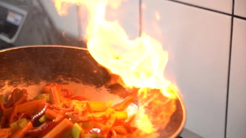 The chef is cutting the vegetables to cook. Stock Footage 150092670