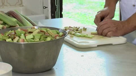 Chef cutting vegetables Stock Footage 10788079