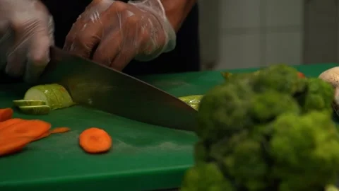 Chef Cutting Vegetables Stock Footage 319207728