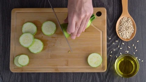 Chef cutting vegetables in kitchen. Stock Footage 96583107