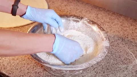 The chef is dazzling in flour Stock Footage 158403020