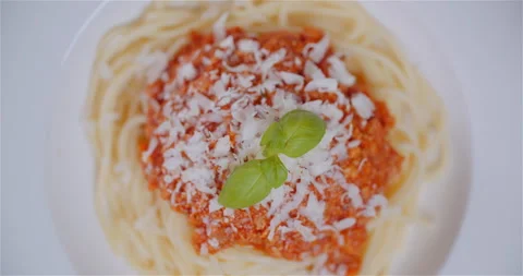 Chef Decorating Pasta Bolognese Stock Footage 304883124