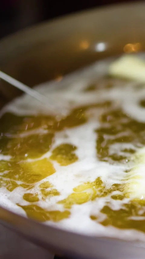 Chef Deep Frying Chinese Doughnut Sticks in Hot Oil Wok Stock Footage 340966509