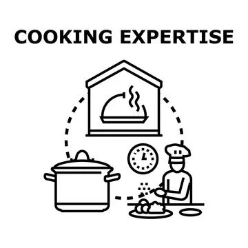 Chef developing culinary expertise preparing gourmet food Stock Illustration