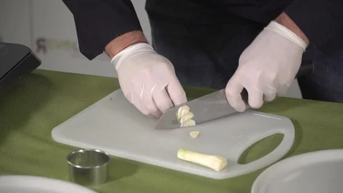 Chef dicing vegetable  Stock Footage 101634867