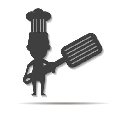Chef double shadow icon vector Stock Illustration