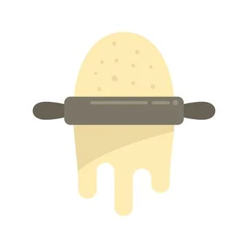 Chef dough icon flat vector. Pastry knead Illustrazione stock
