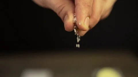 Chef Drop Salt At Food Stock Footage 104983447