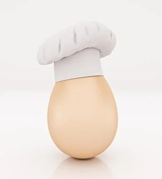 Chef egg. concept cook. 3d rendering Stock Illustration