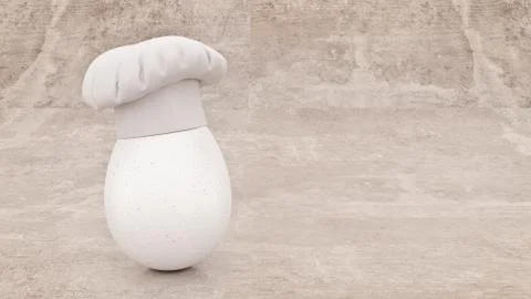 Chef egg. concept cook. 3d rendering Stock Illustration