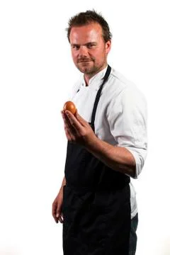 Chef with egg Stock Photos