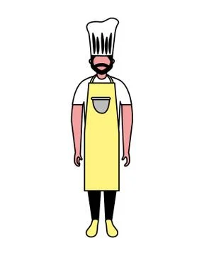 Chef employee labor on white background Stock Illustration