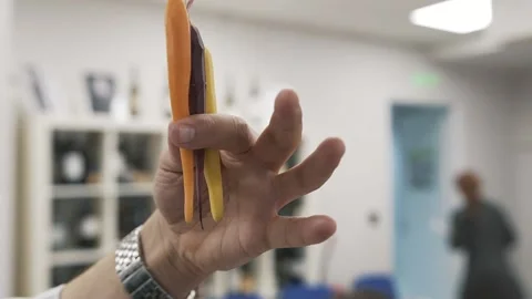 Chef explaining difference between different color chili peppers Video stock 151729266