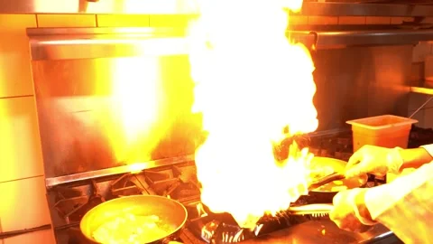 Chef Firing Up in the Kitchen Stock Footage 319207209