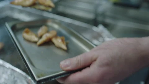 A Chef fried some seafood Video stock 283010696